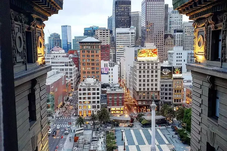 La vista desde el Westin St. Francis con vistas a Union Square